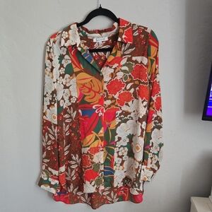 Rose & Olive Multicolor Floral Blouse